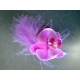 Boutonniere en Orchidée Parme et Plume 