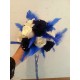 bouquet rond roses bleues
