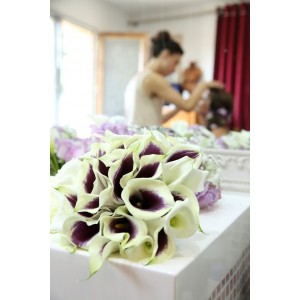 Bouquet en calla parme 