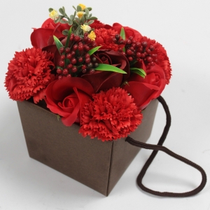 bouquet sac  savon rouge 